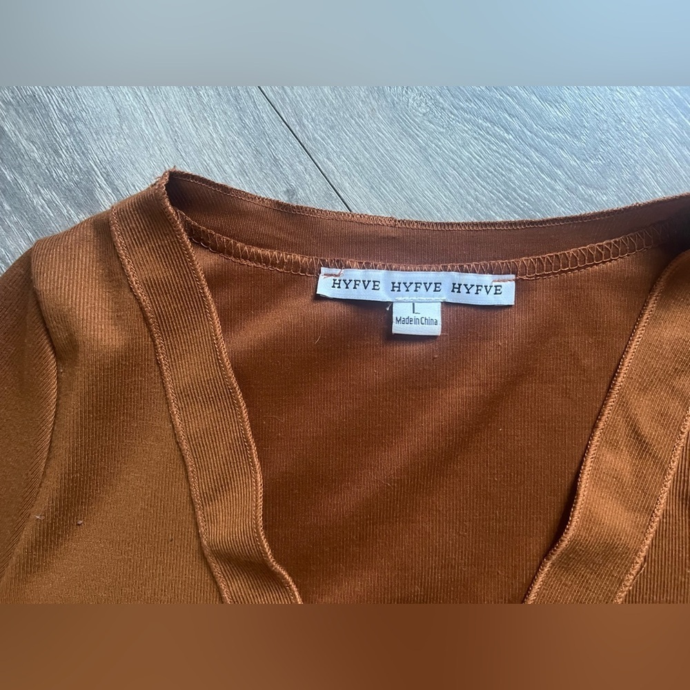 Bear Dance & HYFVE Cognac Fringe Skirt Wrap Top & Bandeau Top Rave Bundle Size L - Picture 8 of 16